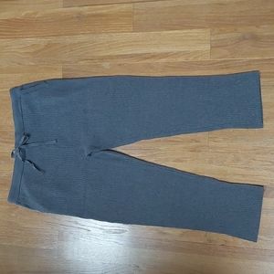 CJ Banks Womens 1X Soft Ribbed Gray Drawstring Leisure Pants with Pockets